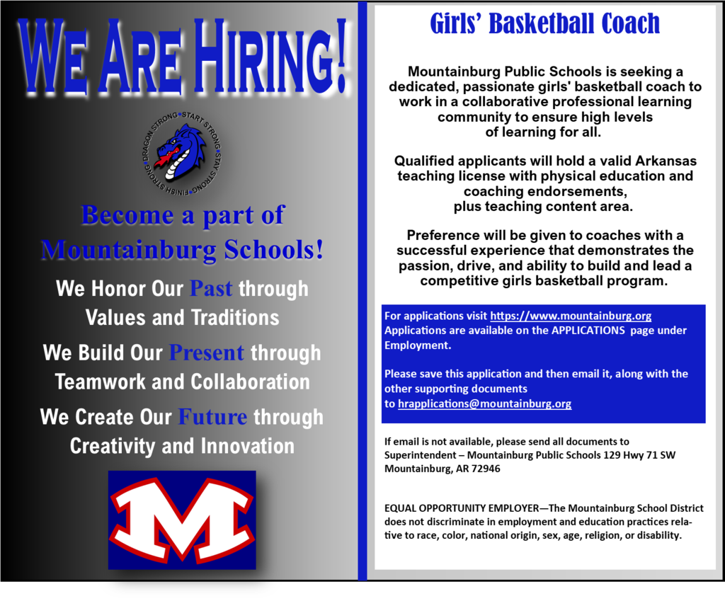 Girls Basketball Coach Hiring Graphic